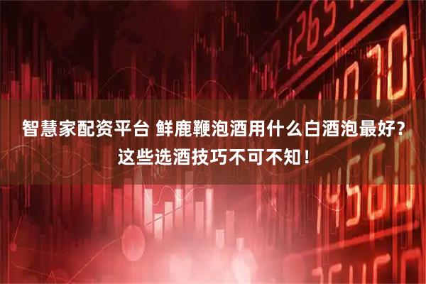 智慧家配资平台 鲜鹿鞭泡酒用什么白酒泡最好？这些选酒技巧不可不知！