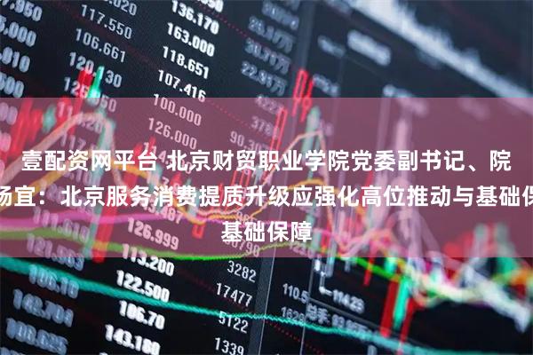 壹配资网平台 北京财贸职业学院党委副书记、院长杨宜：北京服务消费提质升级应强化高位推动与基础保障
